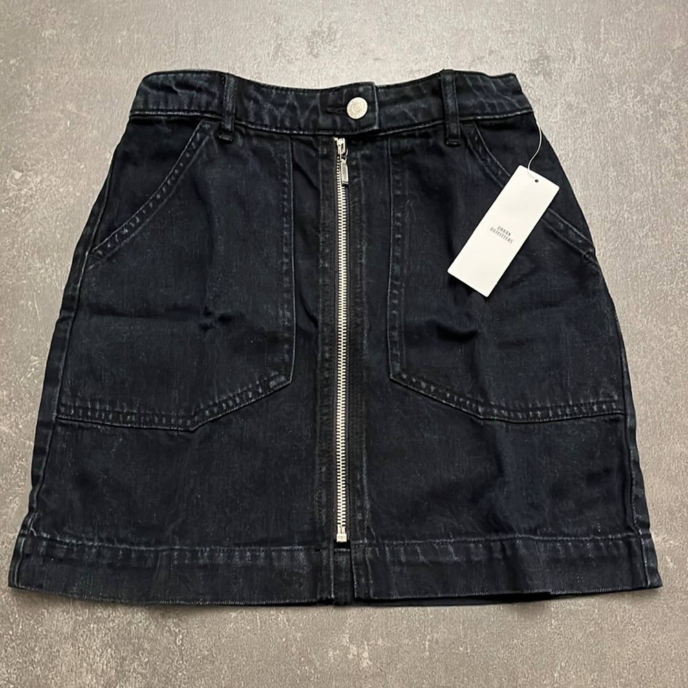 NWT Black BDG Layla Zip Denim Mini Skirt